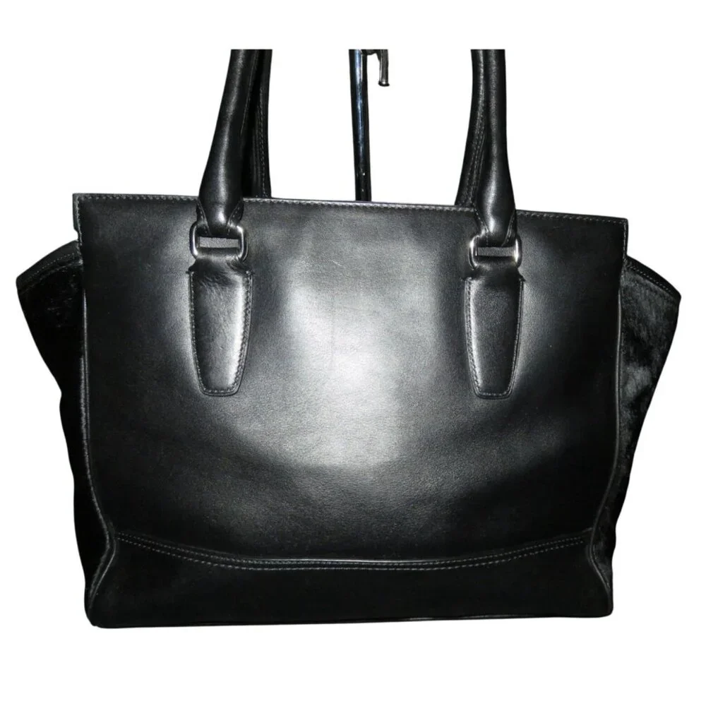 Coach 2012 Limited Edition Black Legacy Medium Candace Calf Hair Leather Satchel